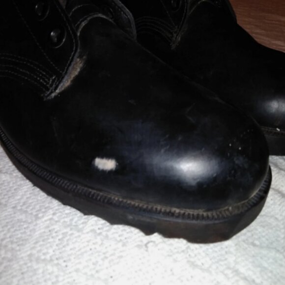 BLACK POLISHED AUGUST 1981 RO-SEARCH LEATHER ENGINEER 10.5N BOOTS KD 00365 main image 5